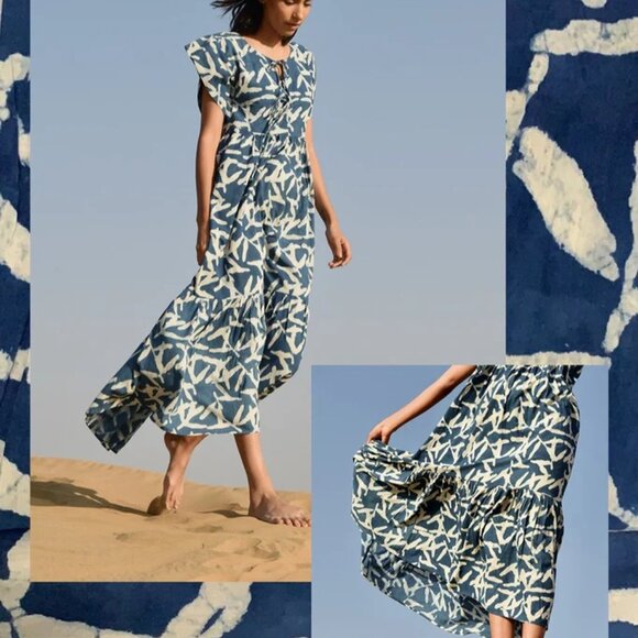 Blue and White Maxi Dress - Picture 3 of 13